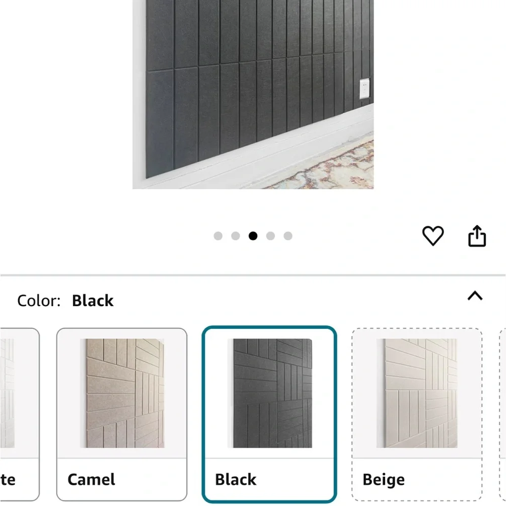 Decorita black felt wall panels sound absorbing wall paneling peel and stick
